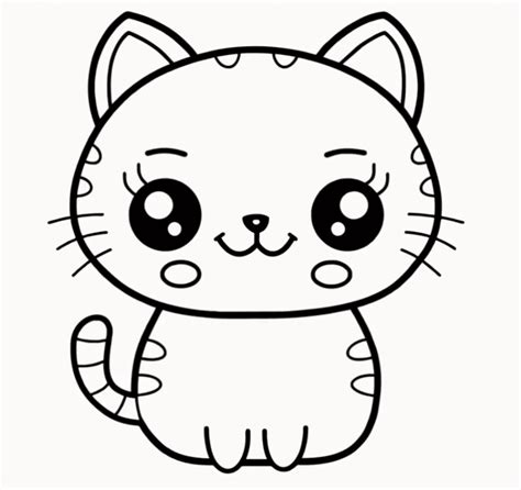 Cute Cat Drawing Easy Drawing For Kids Step By Step Cute Cat Drawing