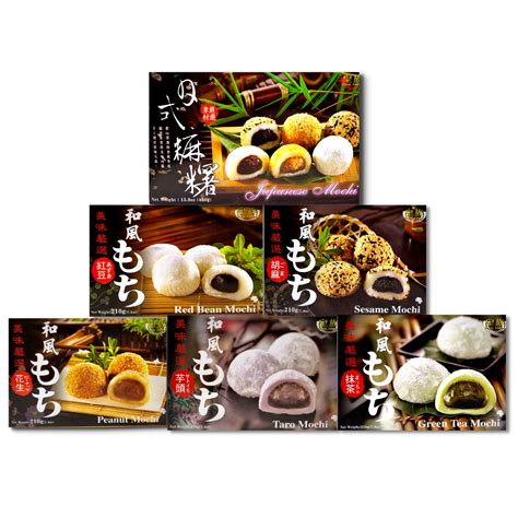 Buy Japanese Rice Cake Mochi Daifuku 6 Variety Pack 45 Count Mochi Red Bean Sesame Peanut