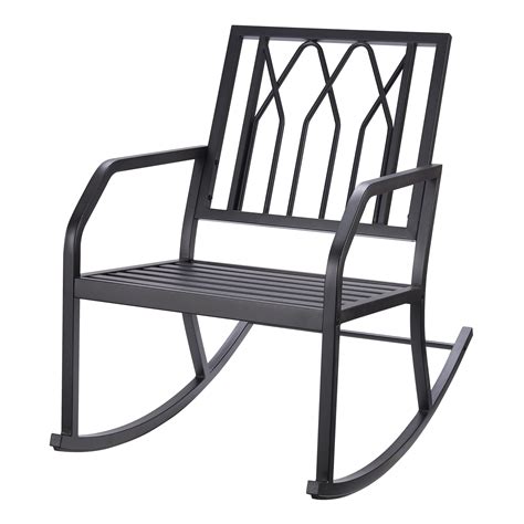 Mainstays Marna Outdoor Metal Rocking Chair Black