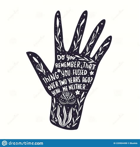 Hand Illustration With Hand Lettering Monochrome Hand Silhouette With