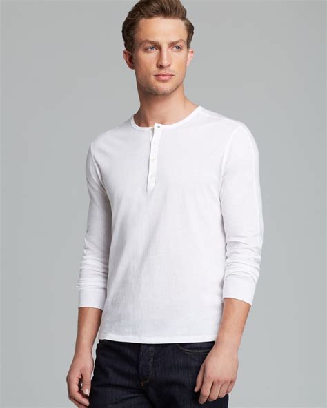 Vince Favorite Jersey Long Sleeve Henley In White For Men Lyst