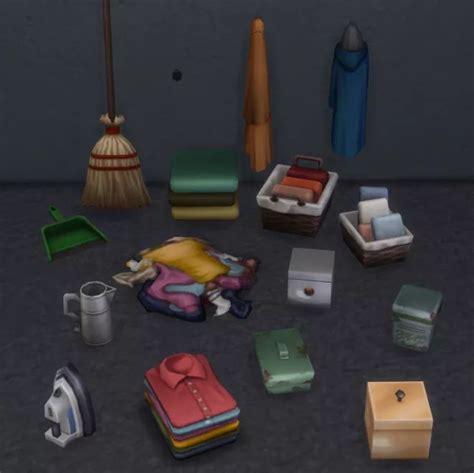 Laundry Clutter Brazen Lotus Sims 4 Cc Furniture Sims 4 Custom