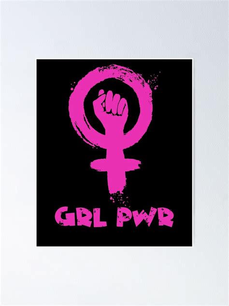 Grl Pwr Pink Girl Power Fist Symbol Poster By Pixxart Redbubble