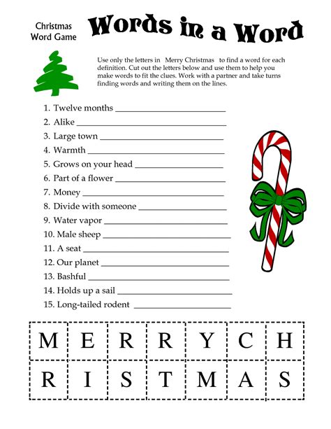 Free Printable Games For Adults Christmas Worksheets Printable
