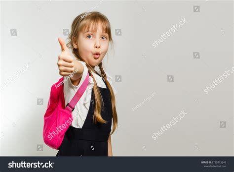 Little Blond School Girl Backpack Bag Stock Photo 1755715343 Shutterstock