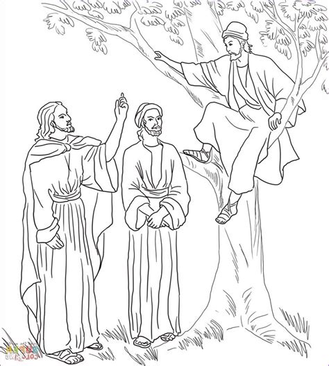 Jesus And Zacchaeus Coloring Page Coloring Home Power Rangers Pixar