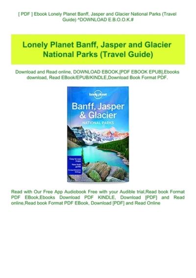 Pdf Ebook Lonely Planet Banff Jasper And Glacier National Parks