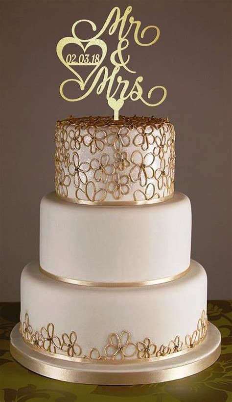 Topper De G Teau De Mariage Avec Nom De Famille Personnalis Etsy Canada Rustic Wedding Cake