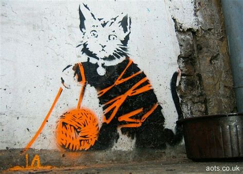 Banksy Cat Wool Art Banksy Street Art Banksy Artiste De Rue