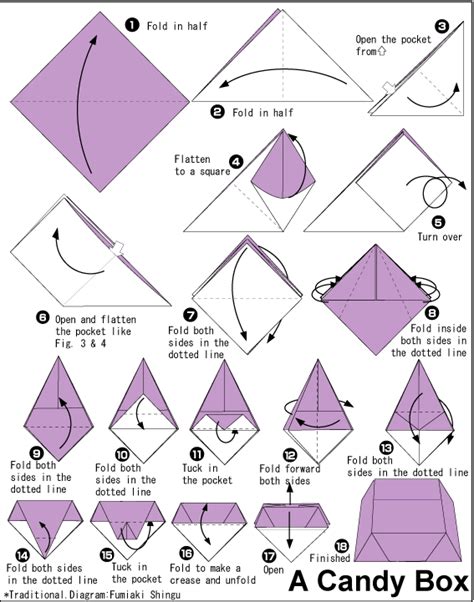 Candy Box Easy Origami Instructions For Kids