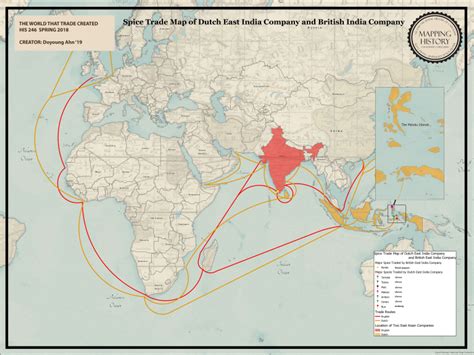 Spice Trade Map Of Dutch East East India Company And British India