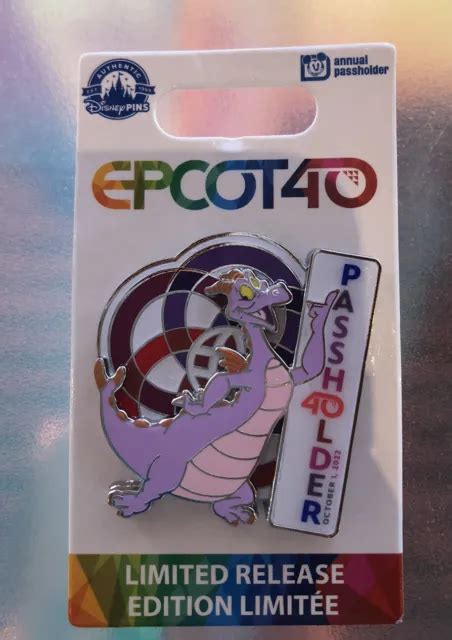 Disney 2022 Epcot 40th Anniversary Pin Figment Passholder Lr Day Of Pin