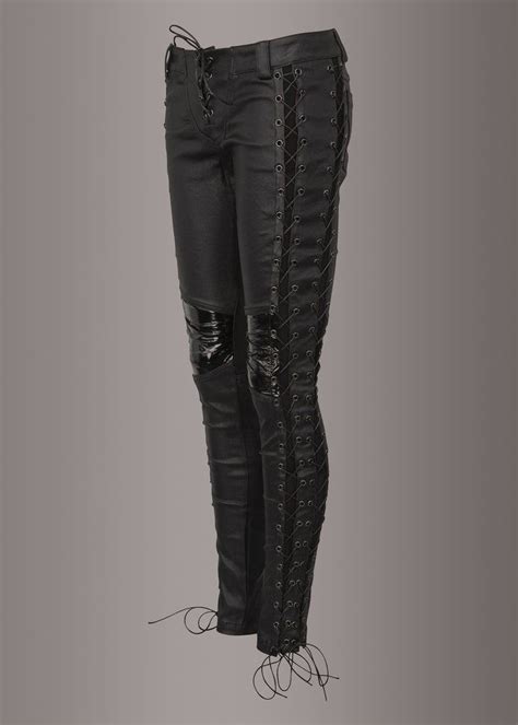 black lace up leather pants lace up leather pants rocker outfit leather and lace