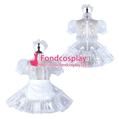 Sissy Maid Clear Pvc Dress Lockable Uniform Cosplay Costume Tailor Made