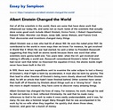 ≫ Albert Einstein Changed the World Free Essay Sample on Samploon.com