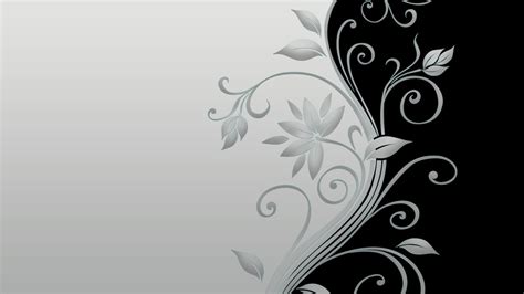 Black And White Floral Digital Wallpaper Hd Wallpaper Wallpaper Flare