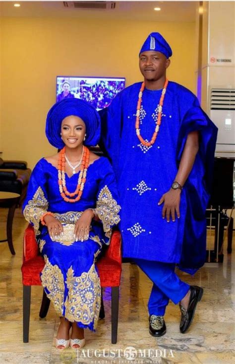 African Traditional Couple Aso Oke Custom Made African Bride Etsy