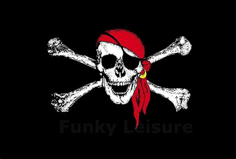 The Jolly Roger Pirate Flag With Red Scarf