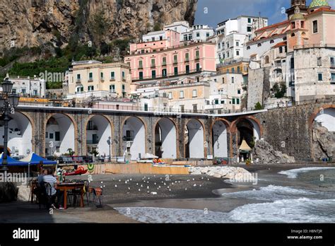Elevated Coastal Town Of Atrani Italy Stock Photo Alamy