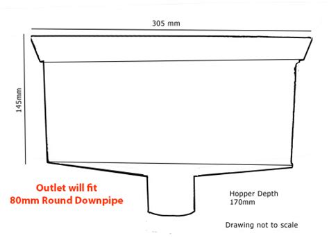 Hopper Box For 80mm Round Downpipe Black
