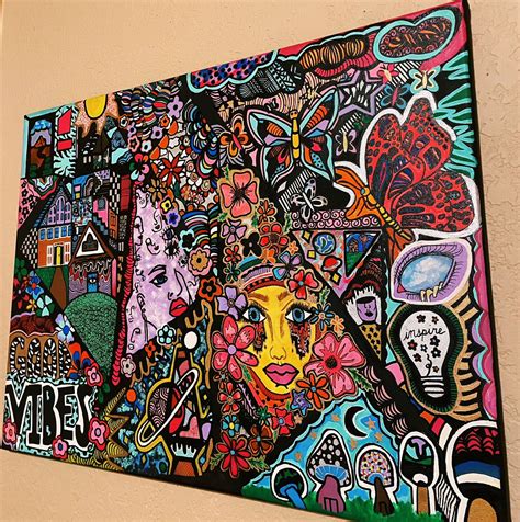 Trippy Art Painting Large Canvas Abstract Ebay