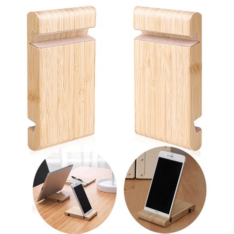 Portable Bamboo Mobile Phone Holder Stand Desk Tablet Phone Holder