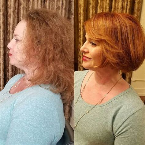 Lightly bending the hair with a straightening iron adds movement 28. 45 Cute & Youthful Short Hairstyles for Women Over 50 ...