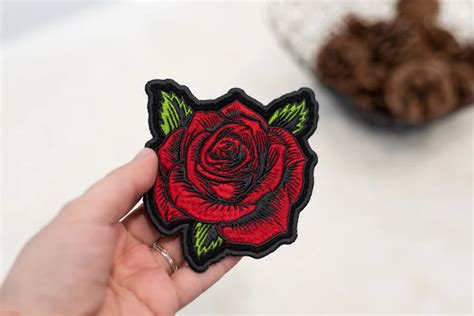 Red Rose Flower Patch Embroidered Rose Decoration Sew On Etsy Espa A