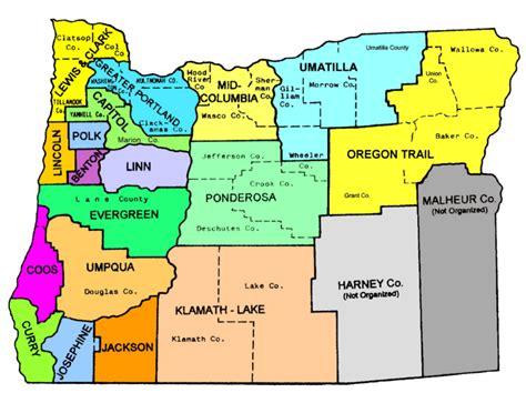 Map Of Oregon With Counties World Map