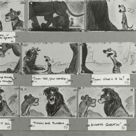 Storyboard From The Lion King 1994 Animation Storyboard