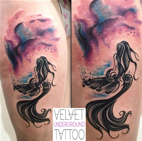 Galaxy Watercolour Mermaid Tattoo By Vivi Ink At Velvet Underground