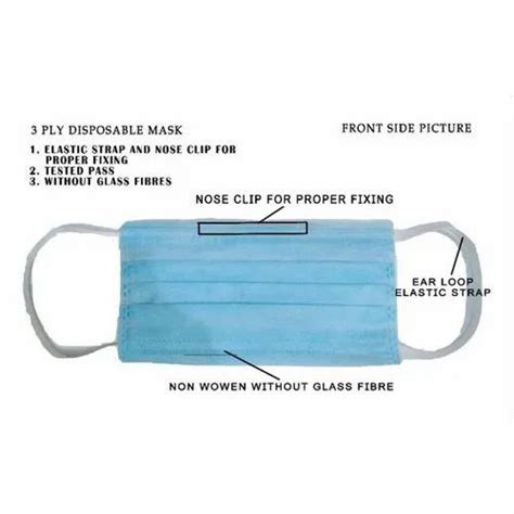 Ear Loop Mount Pp Non Woven 3 Ply Surgical Face Mask With Nose Wire At Rs 1 In Ballabhgarh