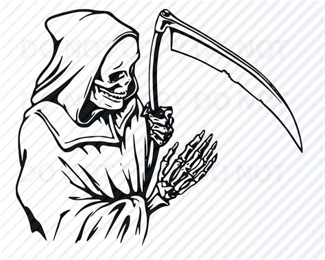 Halloween Grim Reaper Svg Files For Cricut Silhouette Vector Etsy