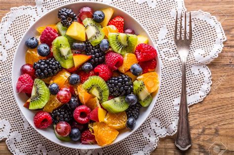 Fruit Fresh Mixed Tropical Fruit Salad Bowl Of Healthy Fresh Fruit