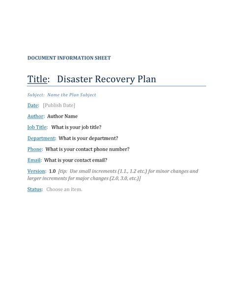 52 Effective Disaster Recovery Plan Templates Drp Templatelab