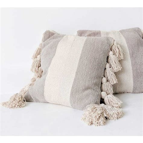 No Hassle Tassel Cushion Chenille Fabric Cushions Boho Aesthetic