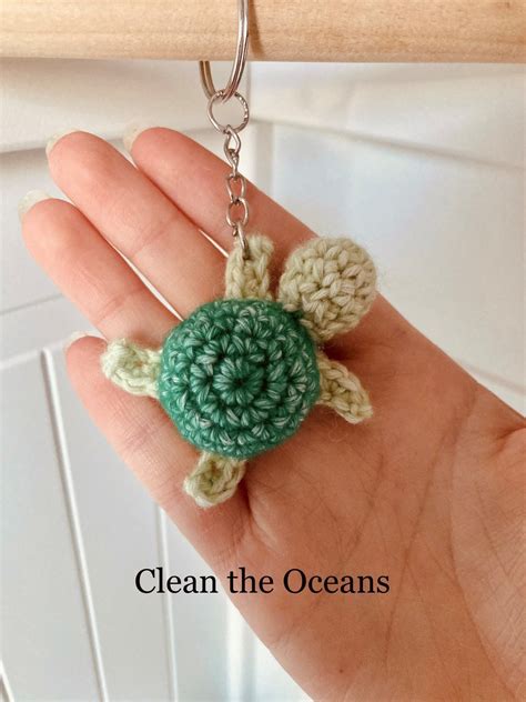 Turtle Crocheted Keychain Etsy