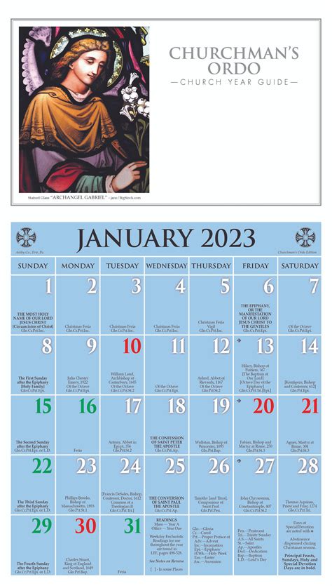 Churchmans Ordo Kalendar Calendar 2023 Episcopal Shoppe