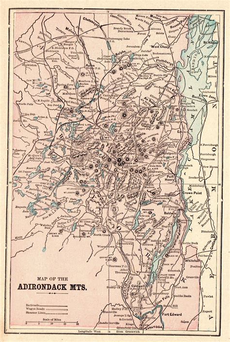 1894 Adirondack And White Mountains Map The Adirondacks Map Etsy