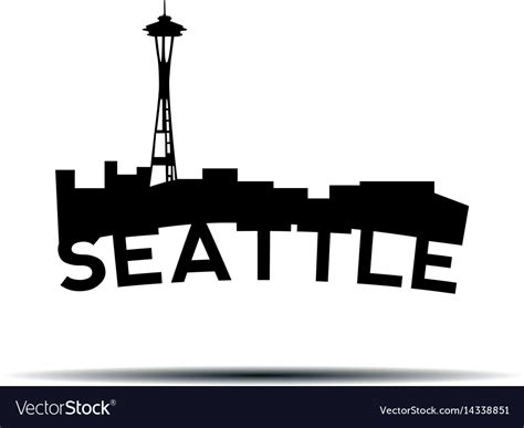 Seattle Cityscape Royalty Free Vector Image Vectorstock