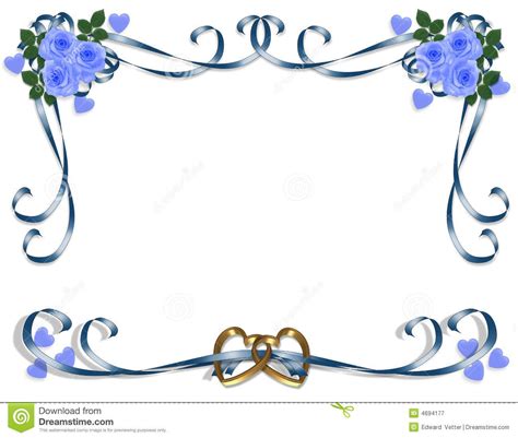 Flower Background Royal Blue Blank Wedding Invitation Background