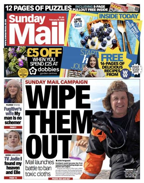 Sunday Mail Front Page 20th Of February 2022 Tomorrows Papers Today