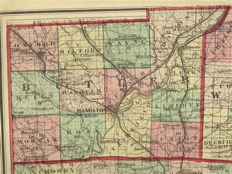 1875 Map Butler County Ohio Butler County Oh