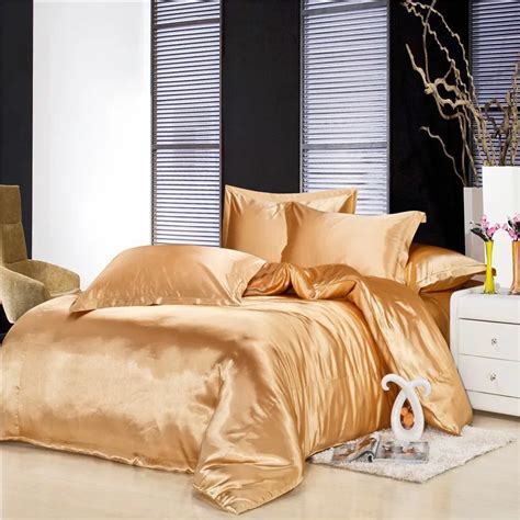 Gold Silk Duvet Cover Bedding Silk Luxury Bedding Set Silk 4pc King