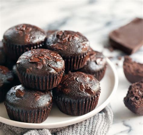 Double Chocolate Muffins No Eggs Oil Or Butter Kirbie S Cravings