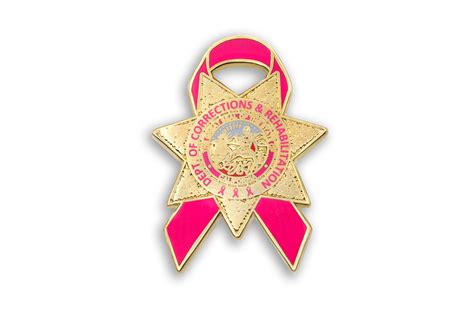 Pink Ribbon Series Cdcr Star Badge Lapel Pin 2 Custom Pins And Buckles