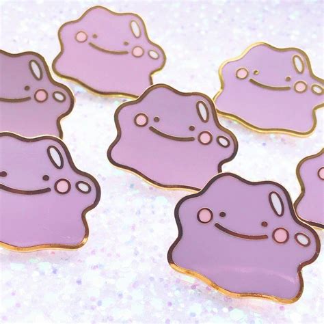 Ditto Enamel Pin Ditto Pokemon Go Cute Kawaii Pastel Lavender Etsy