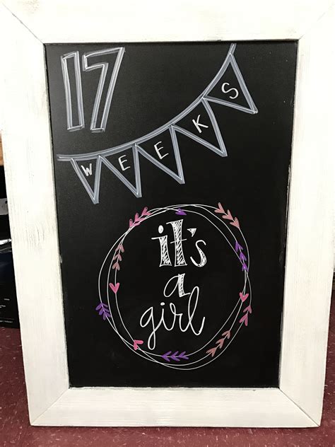 17 Week Pregnancy Chalkboard Weekly Pregnancy Chalkboard Pregnancy