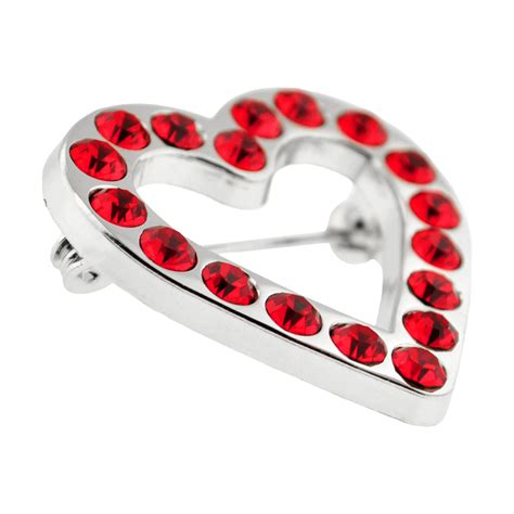 Rhinestone Red Heart Pin Pinmart