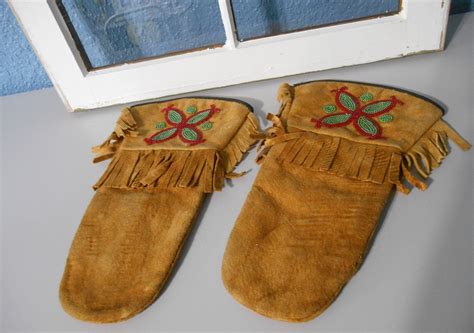 Native American Buckskin Gloves Collectible Native American Etsy